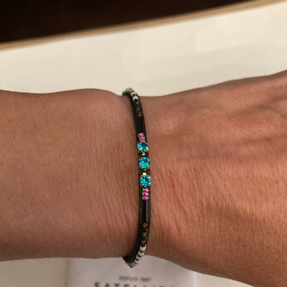 Brand new SATELLITE PARIS Leather and Swarovski Crystal Bracelet - Picture 2 of 6